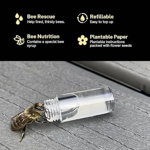 Revive a Bee Gift Box 2 x Bee Revival Kit Keyrings 1x Refill Bottle & Plantable Seed Paper (2 Rose Gold) — view 5