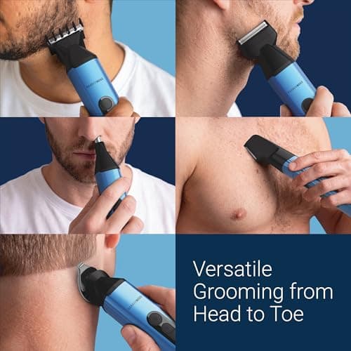 BarberBoss All-in-one Men’s Grooming Kit, Beard, Hair & Body Trimmer with Nose & Ear Trimmer and Foil Shaver, Cordless USB Rechargeable Groomer for Men with LED Display & 3 Speeds — view 3