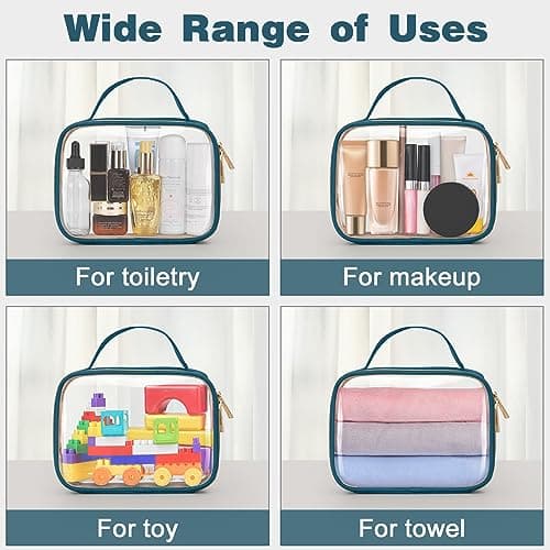 Clear Toiletry Bag - 2 Pack TSA Approved Clear Makeup Bags for Travel — view 6