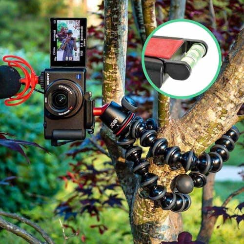 JOBY GorillaPod 3K Kit, Compact 3K Stand and Ballhead for Compact Cameras, Travel Tripod Kit for Cameras, Holds Devices up to 3 Kg, JB91507-BWW, Made in Italy, Black/Charcoal — view 4