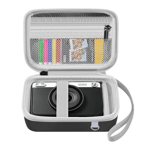 Leayjeen Case Compatible with GREENKINDER Kids Camera Instant Print, with Shoulder Strap and Handle, Christmas Birthday Toddler Boys Gifts for Girls(Case Only) Black