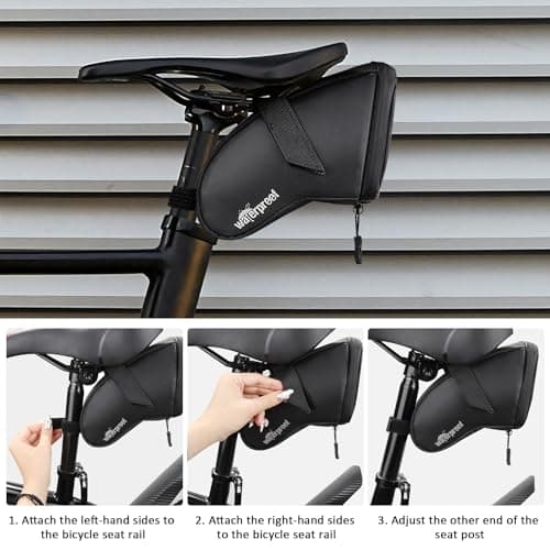 WOTOW Bike Saddle Bag 1.5L, Waterproof Bicycle Seat Bag, Reflective Cycling Pouch with Tear Resistant, Bicycle Tail Bag for Mountain Bikes MTB Road Bike Folding Bike — view 3