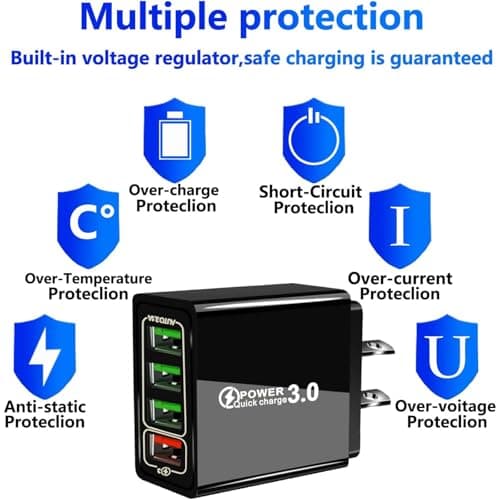 OLYGEE Magvolt Pro Phone Charger, Mag Volt Pro Phone Charger, 4-Port Wall Fast Charger with Intelligent Temperature Control, Multi-Protection System for All Phones (Black*2) — view 5