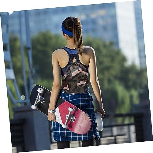 WOONEKY Camo Drawstring Backpack 2pcs Set, Gym Drawstring Shoulder Bags with Pouch, Lightweight Sports Sack for Men Women, Unisex Travel Storage Bags for Outdoor Fitness Use — view 3