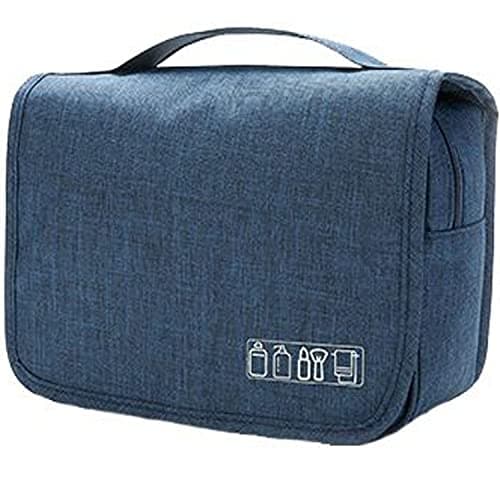Hanging Travel Toiletry Bag, YYGOJOY Folding Travel Wash Bag, Portable Makeup Cosmetic Organizer, Waterproof Bathrooom Shower Bag with Hook for Men Women Kids (Navy Bule)