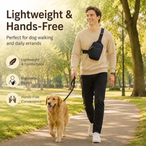 Simptech Small Sling Bag Cross Body Chest Bag Shoulder Bag for Men Women Water Resistant Crossbody Man Bag for Runner Workout Hiking Cycling Travelling (2023 Black) — view 3