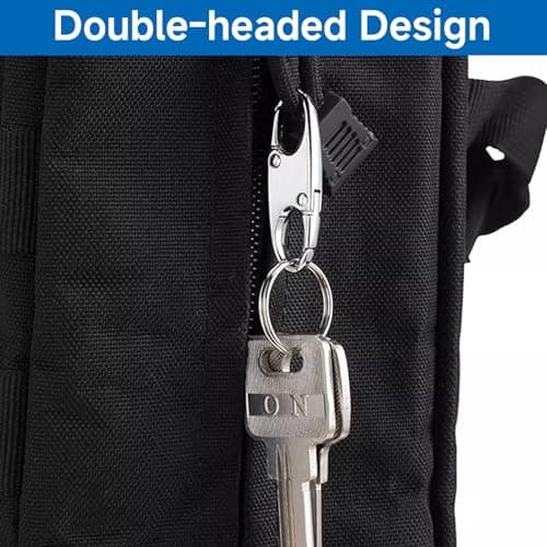 Aihoom 12PCS Zipper Lock Clips, Dual Opening S-Hook Zipper Pull Locks, Anti Theft Can Make Backpack Lock,Outdoor Travel Clip,Double Opening Snap S Hooks Zippers Pull for Traveling Camping — view 6