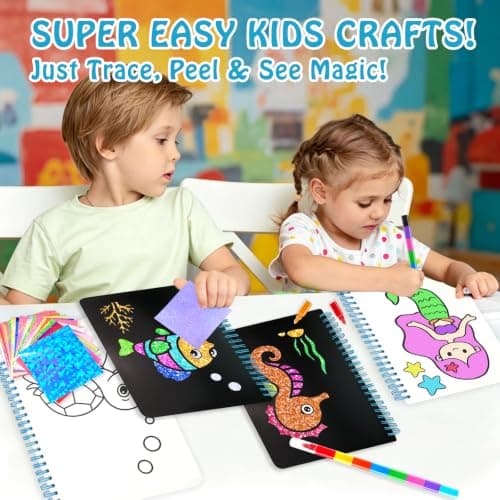 Foil handicraft Book, Art and Craft for Kids-Create Sparkly Ocean Pictures,No Mess Colouring Book,Art & Craft Supplies Kits,DIY Creative Activity Travel Toy Gifts,Ideal Gifts for Girls Boys Ages 4+ — view 4
