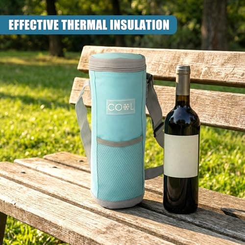 MTS Wine Cooler Bag for 1.5L Water Bottles - Padded Insulated Champagne Carrier with Zip & Shoulder Strap - Thermal Drinks Holder with Pocket for Picnics, Travel & Beach, Great for Wine Lovers — view 5