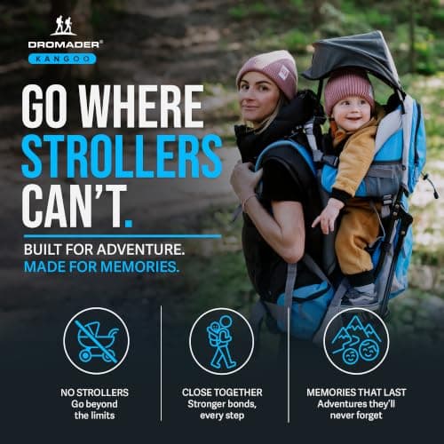 DROMADER Baby Carrier Backpack | Toddler Hiking Carrier with Sun Canopy — view 2
