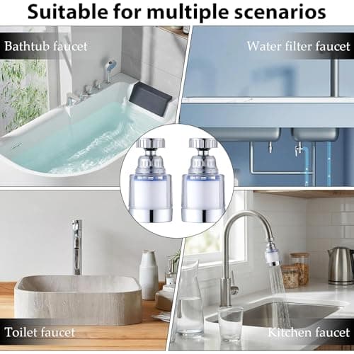 KHDULQ 2 Pcs Cartridges 360 Degree Rotating Sink Tap Water Filter — view 5