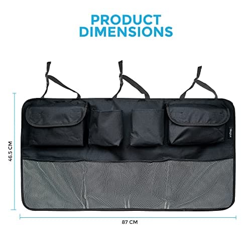 Hillington Car Backseat Storage Bag With Pockets And Fastening Flip Cover Waterproof Collapsible Foldable Multiple Pockets Shopping Cleaning Tidy Trunk Organiser Kick Mat — view 3