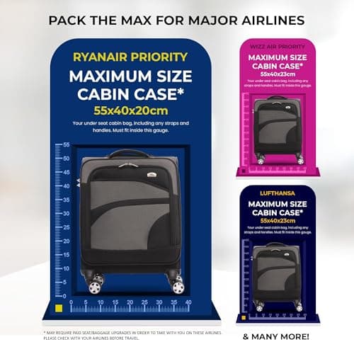 Aerolite 55x40x20 Expandable 8 Wheel Ryanair Priority Cabin Suitcase — view 5