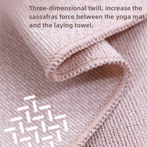 Oaygat Yoga Towel 183 x 63cm Yoga Mat Towel with Grip Silicone Dots With Free Mesh Carry Bag Large Mat Towel Soft Sweat Absorbent for Hot Yoga Travel Home Gym Pilates Workout Exercise — view 3