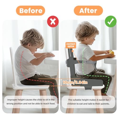 Wooshwa Kids Booster Seat for Dining Chair, Backrest, 10cm PU Waterproof — view 4