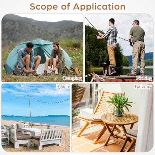 Alasum Wooden Folding Side Table Small Plant Stand Outdoor Picnic Beverage Table Portable Serving Desk for Garden Patio Use — view 6