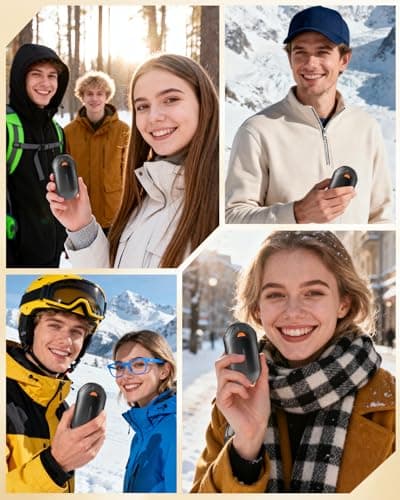 BOSONER Electric Hand Warmers Rechargeable: 2 Pack 6000mAh USB Hand Warmer Reusable Portable Pocket Heater 3 Heating Modes Rechargeable Hand Warmer - Tech Gifts for Men Women Raynauds Camping — view 6