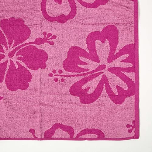 HOMESCAPES Pink Beach Towel 70 x 150 cm Quick Dry Towel with Floral Design Eco-Friendly Recycled Cotton Rich Super Absorbent Large Travel Towel — view 5