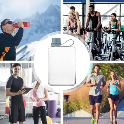 NevPuose Pocket Water Bottle – Flat Portable Flask, Lightweight | 500ml Insulated Metal Tritan Container for Hiking Camping Backpacking, Leak-Proof Purse-Friendly Hydrapak Travel Mug, Green — view 6