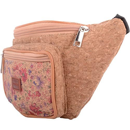 Womens Travel/Holiday Cork Waist Bag/Bumbag with Floral Design - Little Flowers — view 3