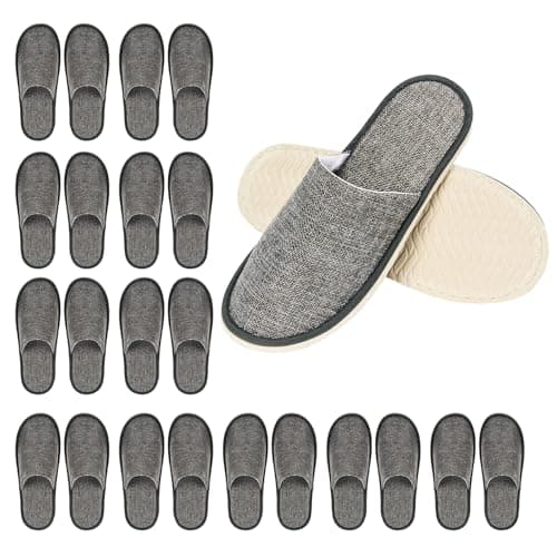 Defresit 12 Pairs Disposable Slippers,hotel slippers multipack, Non-Slip Spa Slippers Portable Indoor Slipper for Guests Hotel Home Travel Wedding Salon, Individually Wrapped