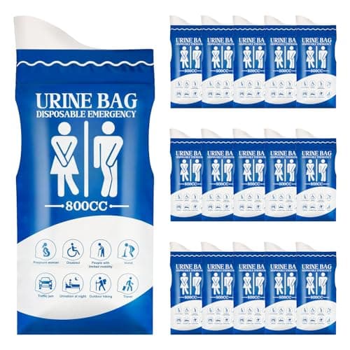 16 Pcs Urine Bags, 800ml Travel Potty, Unisex Urinal Bag, Portable Toilet