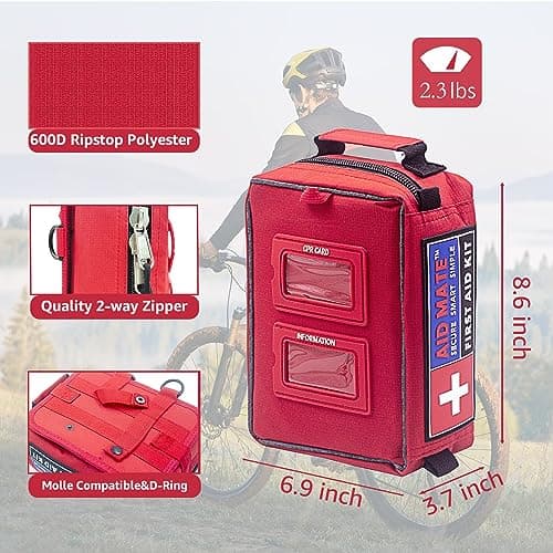 Pro First Aid Kit with Molle System Portable Emergency Survival Kits Trauma Medical Kit for Home, Office, Car, Outdoor, Hiking, Travel, Camping — view 4