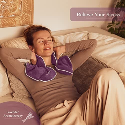 Qomfor - Microwavable Wheat Bag - Maroon Purple, Lavender Scent - 1.5kg Weighted Neck/Shoulder Wrap - Heating Pad - Hot/Cold Therapy, Stress Relief, Arthritis Pain, Muscle Tension, Headache — view 5
