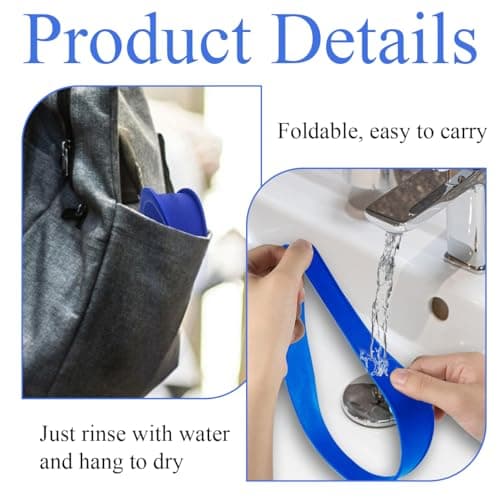 Curved Silicone Haircut Band, Hair Trimming Guide for Men, Flexible Elastic Fade Guide with Adjustable Curve, Shaving Template Home Hair Cutting Tool, Easy Clean Portable Haircut Band (Blue) — view 5
