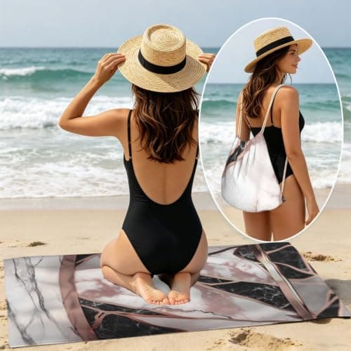 Beach Towel with Bag Large Soft Quick Dry Microfiber Travel Blanket — view 6