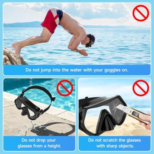 Findway Diving Mask with Elastic Fabric Strap, Snorkel Mask Adults with Nose Cover for Mens and Womens, Swimming Goggles with 180° Panoramic HD Tempered Glass Anti-fog Snorkelling Mask No Leak — view 6