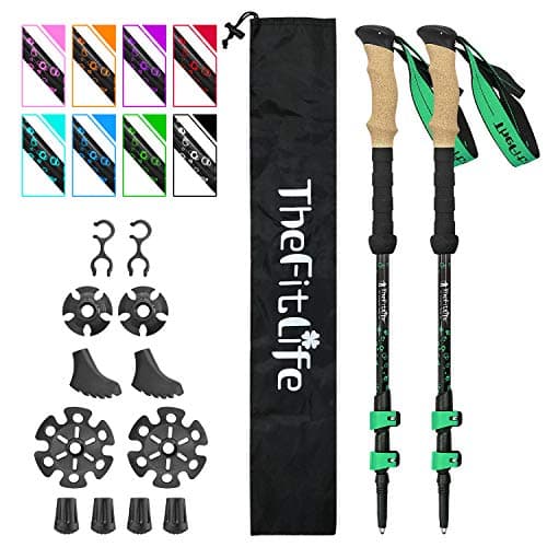 TheFitLife Carbon Fibre Trekking Poles Ultralight Walking Sticks for Hiking