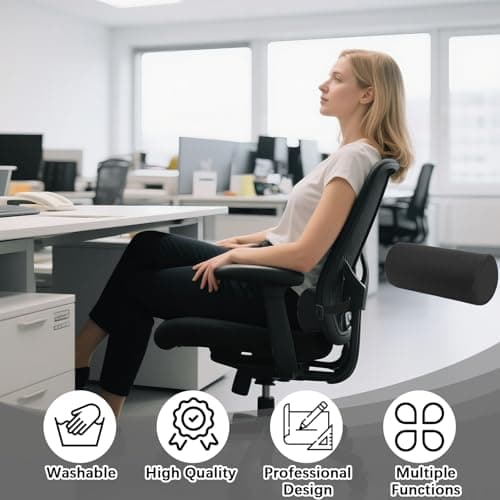 Memory Lumbar Roll Pillow Adjustable Cylindrica Foam Lumbar Support Cushion Removable Washable Cover 11 Inch Lumbar Support Pillow with Storage Bag for Office Chair Car — view 4