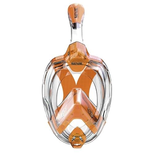 SEAC AMICA, Full Face Snorkel Mask for adults and children from 6 years of age, phthalate-free hypoallergenic polymer face mask, orange, L/XL — view 2