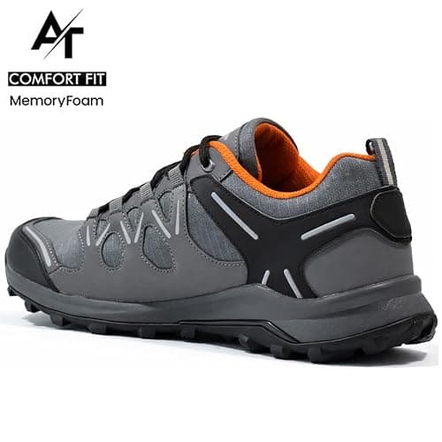 MENS MEMORY FOAM HIKING WALKING BOOTS ANKLE WINTER TREKKING TRAIL TRAINERS SHOES SIZE (GREY, UK Footwear Size System, Adult, Men, Numeric, Medium, 9) — view 5