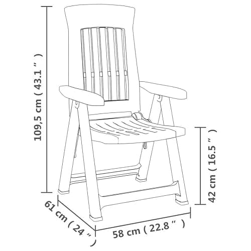 URBN GARDEN Adjustable Back Outdoor Foldable Plastic Garden Chair Patio Furniture Camping Picnic Beach Chair Foldable Chair — view 2