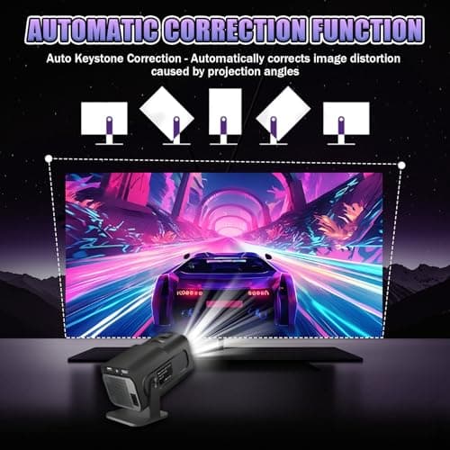 HCS350 Mini Portable Smart Projector with WIFI and Bluetooth, Game Console Built in 10000+ Game 17 Emulator, 200 Lumen, 1280 * 720P, Android 11 Movie Projector for Outdoor Use, Home Theater(Red Box) — view 5