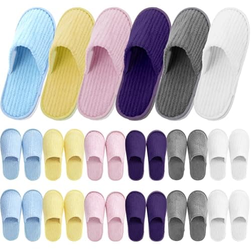 TESIN 18 Pairs Disposable Hotel Slippers - Bulk Guest House Shoes for Spa
