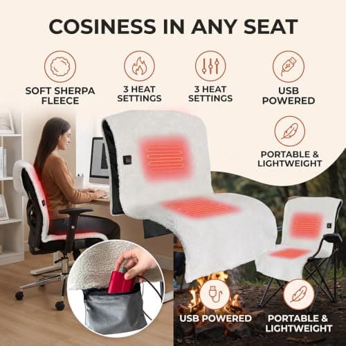 USB Heated Seat Cushion for Office Chair, 3 Heat Settings — view 4