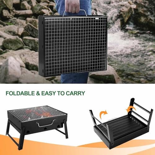BBQ Barbecue Grill, Portable BBQ grill easy-to-use, Foldable Charcoal Grill — view 3