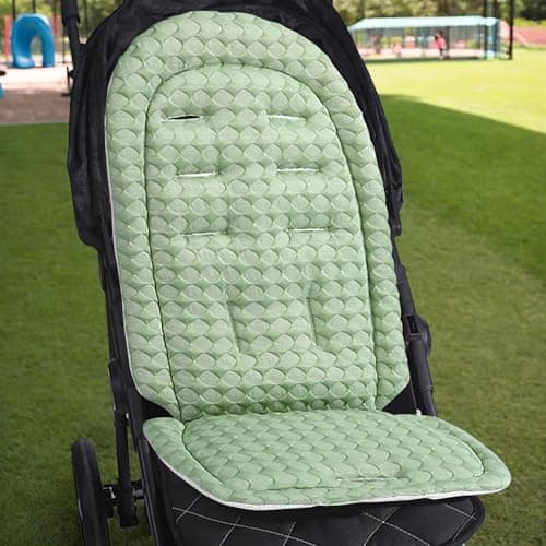 Stroller Pad - Reversible Stroller Inserts for Babies,Breathable Pushchair Mat Baby Head and Body Support for All Season Beach Camping Car Outdoor Hot Weather Commute — view 3