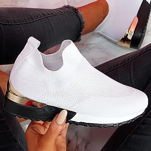 Womens Sneakers Non Slip Work Orthopedic Shoes Women Lightweight Fashion Breathable Tennis Trainers Athletic Shopping Travel Walking Shoes Arch Support Comfort Wide Fit Closed Toe Mesh — view 3