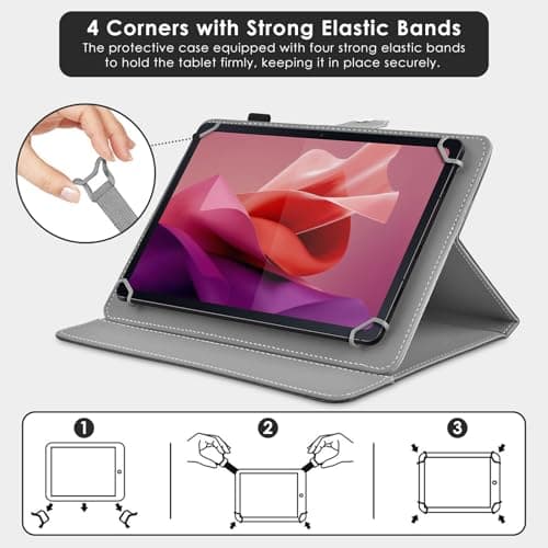 KATUMO Universal Folio Leather 12-13 inch Tablet Case, Black — view 3