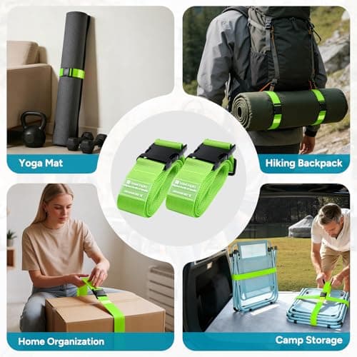 travel inspira Luggage Strap 2 Packs, Travel Suitcase Straps (Green) — view 6