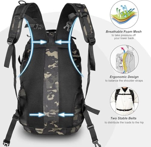 Jueachy Military Tactical Backpack 30L Water Resistant Rucksack for Men — view 4