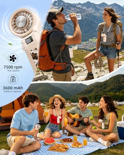 Fuloon Handheld Portable Turbo Fan with Ice Cooler, Rechargeable Ice Fan — view 5