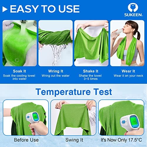 Sukeen [4 Pack Cooling Towel (40"x12"),Ice Towel,Soft Breathable Cool Towel,Microfiber Towel for Yoga,Sport,Running,Gym,Workout,Camping,Fitness,Workout & More Activities — view 3