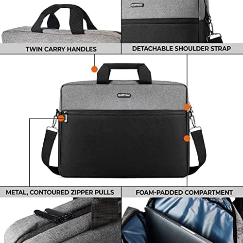 CB CITY BAG Laptop Bag Computer Bag Handbag for Documents - 15.6 Inch Laptop Case with Shoulder Strap - Work Bag for Men & Women - Carrying Sleeve for Tablets & Laptops (Grey) — view 5