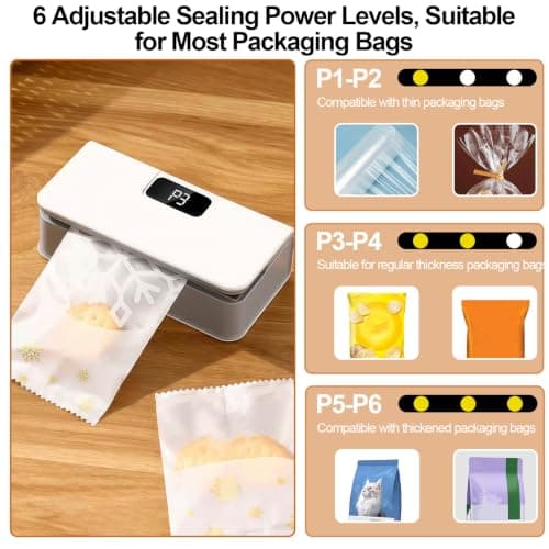 Mini Bag Sealer, Portable Rechargeable Heat Sealer Machine for Food Storage — view 3
