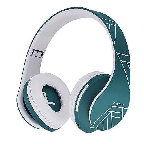 PowerLocus Bluetooth Over-Ear Headphones, Wireless Stereo Foldable Headphones Wireless and Wired Headsets with Built-in Mic, Micro SD/TF, FM for iPhone/Samsung/iPad/PC (Ocean Blue/White) — view 2